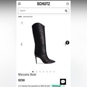 Maryana snake black tall knee high boots